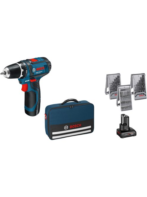 Bosch Akkus csavarhúzó GSR 12V-15 Professional készlet, fúrócsavarozó (0615990G6L)