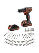 BLACK+DECKER BDCDC18BAFC, 18Volt: Akkumulátoros fúrócsavarozó BDCDC18BAFC, 18V-os (14041)