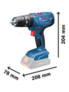 Bosch Akkus kombi fúrócsavarozó GSB 18V-21 Professional solo, 18 volt (06019H1108)