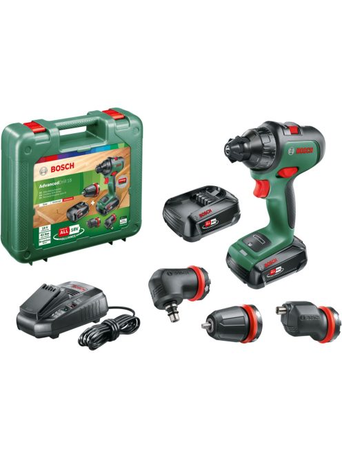 Bosch AdvancedDrill 18, kiegészítőkkel: Akkumulátoros fúrócsavarozó kiegészítőkkel (06039B5008)