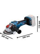 Bosch X-LOCK akkumulátoros sarokcsiszoló BITURBO GWX 18V-15 PSC Professional