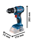 Bosch Akkus kombi fúrócsavarozó GSB 18V-45 Professional solo, 18 volt (06019K3301)