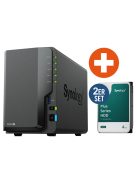 Synology DS224+ NAS rendszer 2-rekeszes 8 TB 2x 4 TB Synology HDD HAT3300-4T (DS224+_HAT3300-4T)