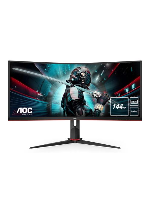 AOC CU34G2X 86,4 cm-es (34") WQHD játékmonitor 21:9 HDMI/DP/USB 144 Hz 1 ms FreeSync (CU34G2X/BK)