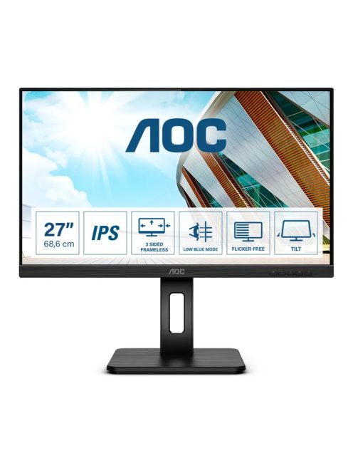 AOC 27P2Q 68,6 cm (27") Full HD 16:9 IPS irodai monitor VGA/DVI/HDMI/DP Pivot HV (27P2Q)