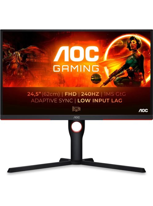 AOC 25G3ZM/BK 62.2cm (24.5") FHD VA játékmonitor 16:9 HDMI/DP 240Hz FreeSync (25G3ZM/BK)